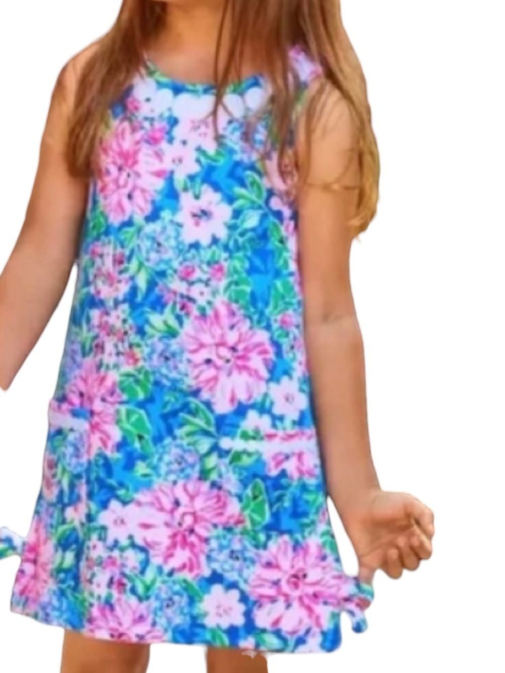 Girls Lilly Pulitzer Knit Shift Dress in Multi Spring in Your Step Print Size XL